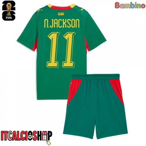 Senegal Nicolas Jackson #11 Seconda Maglia Bambino Mondiali 2026 Manica Corta (+ Pantaloni corti)